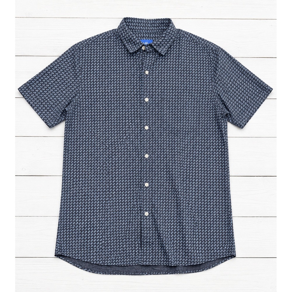 Apt.9 Button Down‎ Shirt Short Sleeve Geometric Smart Temp Summer Mens Size M